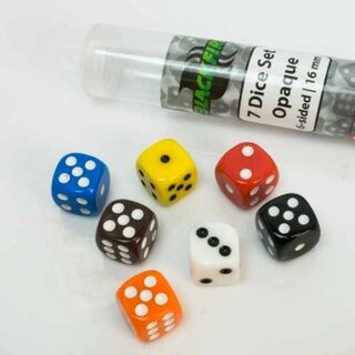 Set of Blackfire Dice 16 mm opaque D6 - 7 pcs