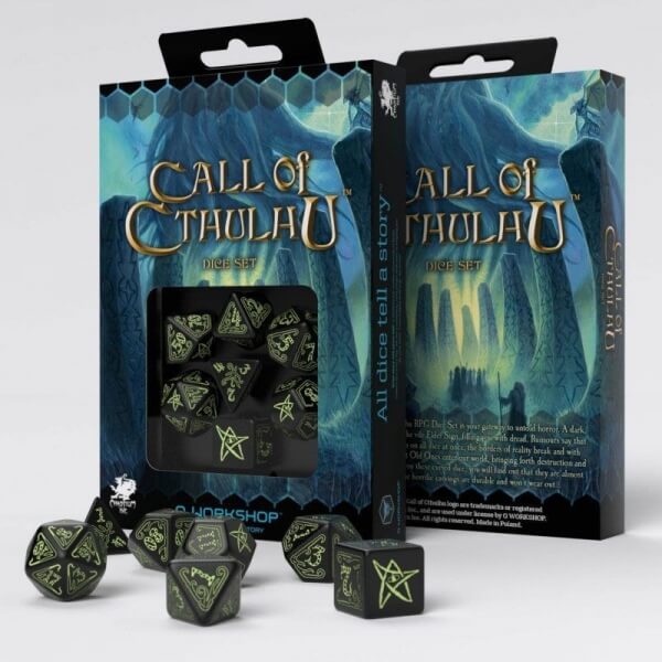 Call of Cthulhu Dice Set Black and Glow in the Dark