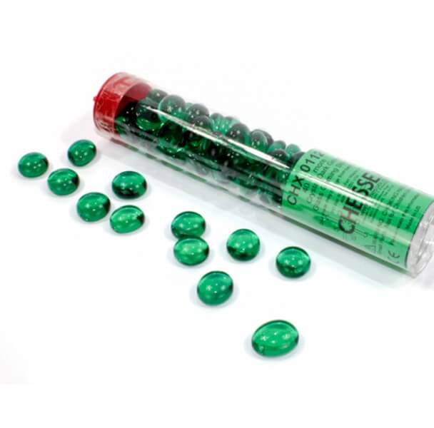 Chessex Glass Tokens Crystal Dark Green - 40 pcs