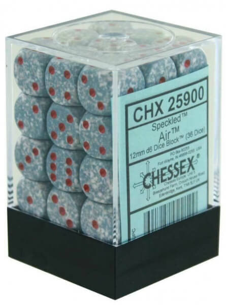 Set of Chessex Speckled 12mm d6 Dice Blocks - 36pcs