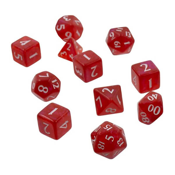UltraPro Eclipse Acrylic RPG dice set with box - 11 pcs - Apple Red