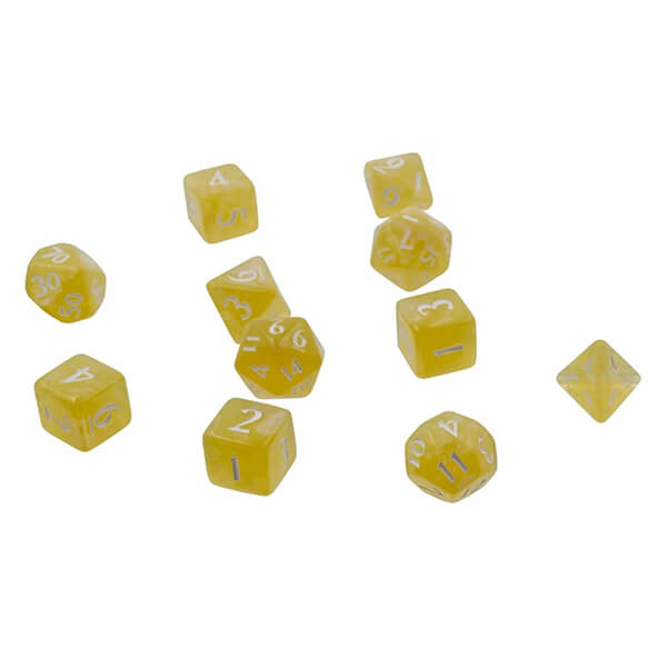 UltraPro Eclipse Acrylic RPG Dice Set with Box - 11 pcs - Lemon Yellow