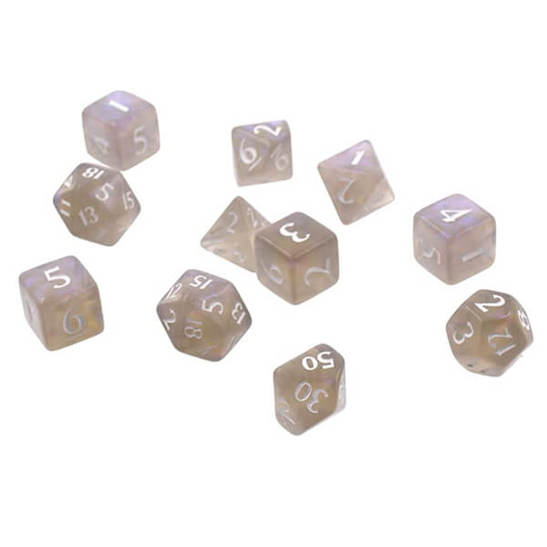 UltraPro Eclipse Acrylic RPG Dice Set with Box - 11 pcs - Smoke Grey