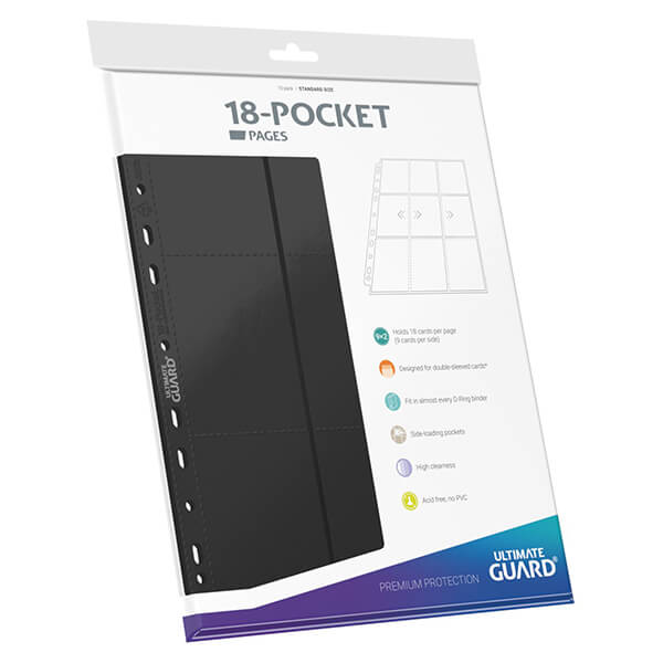Ultimate Guard 18-Pocket - Side-loading Pages - Black (10 pcs)