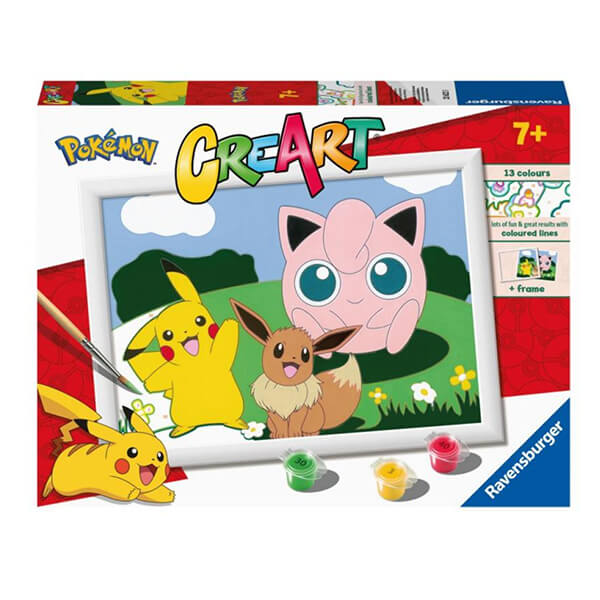 Pokémon painting by numbers - Pikachu, Eevee and Jigglypuff