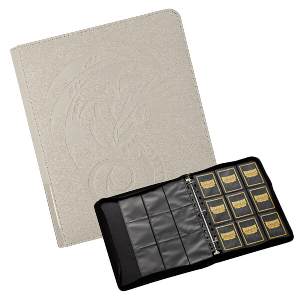 Card album with pages Dragon Shield 3 ring binder with zipper Ashen White