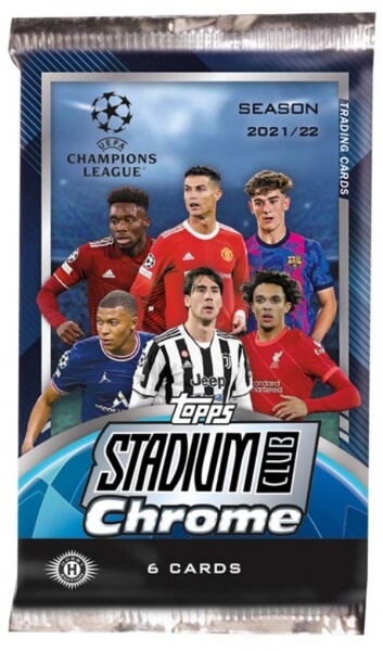 2021-2022 Topps Champions League Stadium Club Chrome Hobby Pack Football Cards