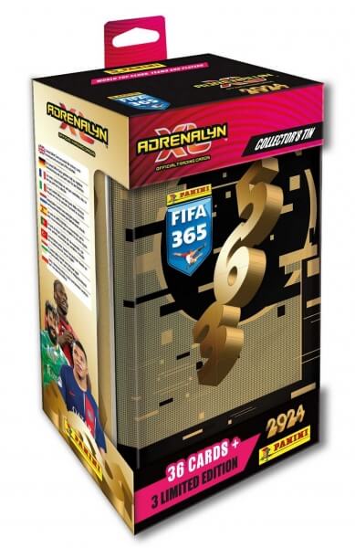 Soccer cards Panini FIFA 365 2023/2024 Adrenalyn - tin big square