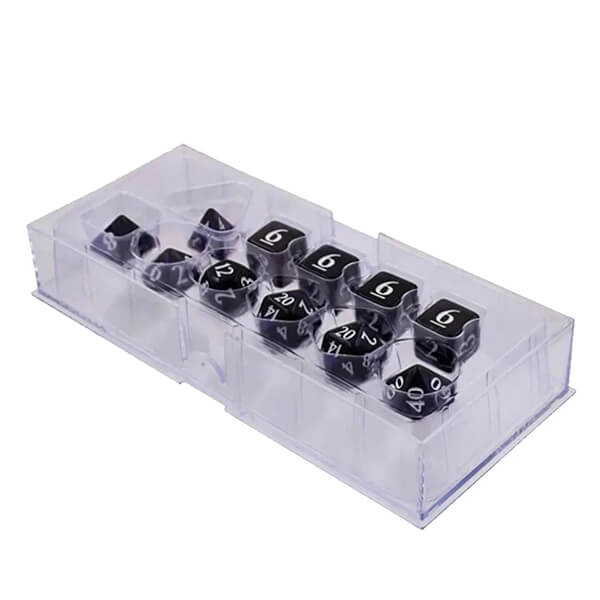 UltraPro Eclipse Acrylic RPG dice set with box - 11 pcs - Jet Black