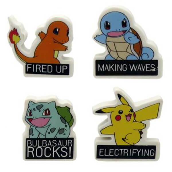 Pokémon school eraser - 4 pcs