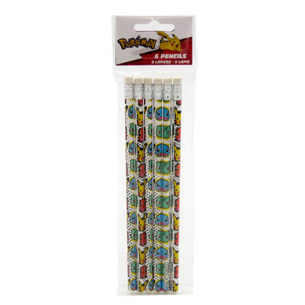Pokémon pencil set with eraser - 6 pcs