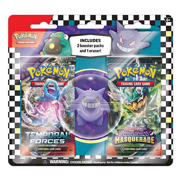 Pokémon Back to School 2024 Eraser Blister - Gengar (2 packs + school eraser)