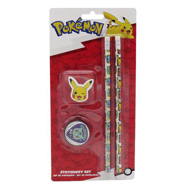 Pokémon school set (2x pencil, eraser and pencil sharpener)