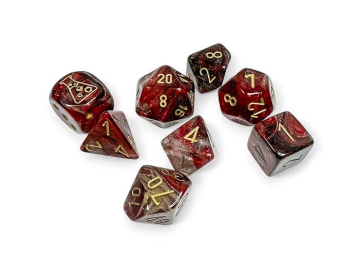 Chessex Borealis Cosmos/Gold Polyhedral 7-Die Set + Bonus Die