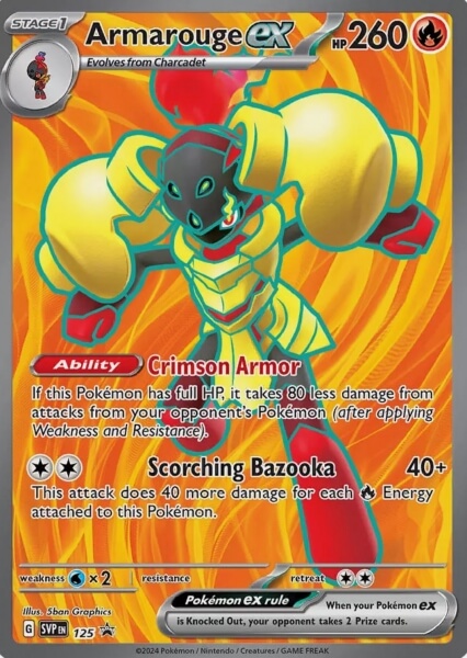 Pokémon card Armarouge ex, Ceruledge and Charcadet from the Premium Collection
