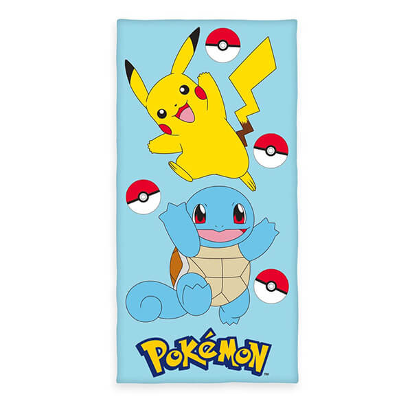 Pokémon Pikachu and Squirtle towel (75 x 150 cm)