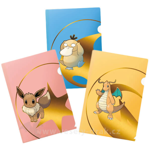 Pokémon tournament boards A4 (3 pcs - Psyduck, Eevee, Dragonite)