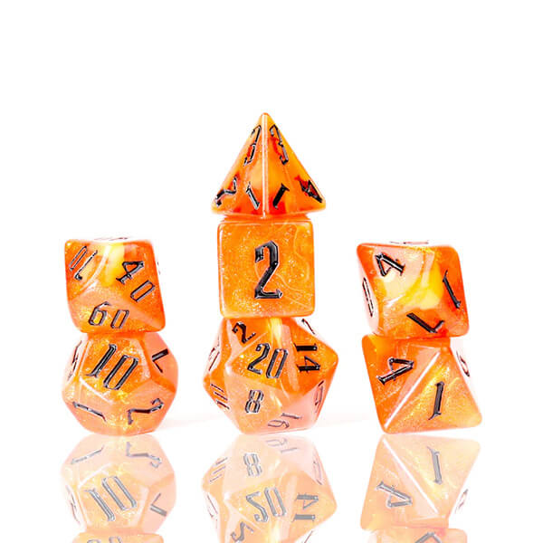 Sirius Dice Polyhedral - Fire Nebula - 7 pcs