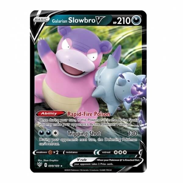 Pokémon card Galarian Slowbro V from V Forces Tin