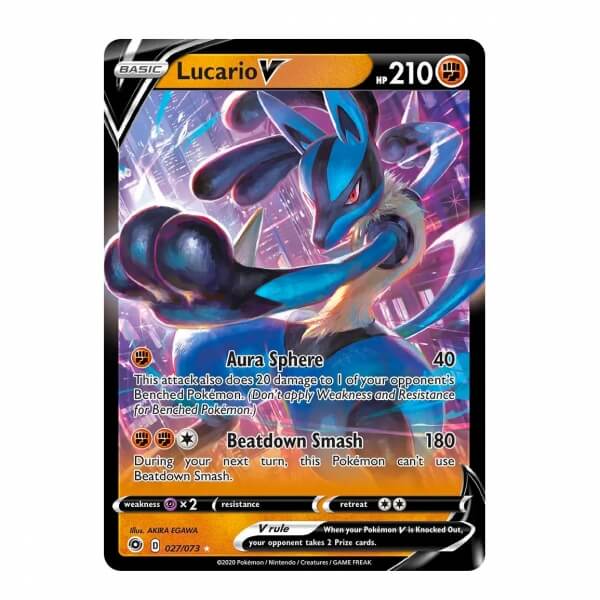 Pokémon card Lucario V from V Forces Tin