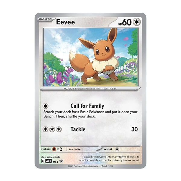 Pokémon card Eevee HP60 from Obsidian Flames 3-Pack Blister