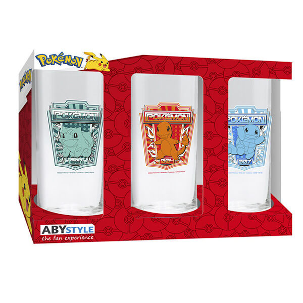 Pokémon glasses Bulbasaur, Charmander and Squirtle - 3 pcs