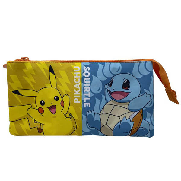 Pokémon pencil case with three pockets - Kanto Starters