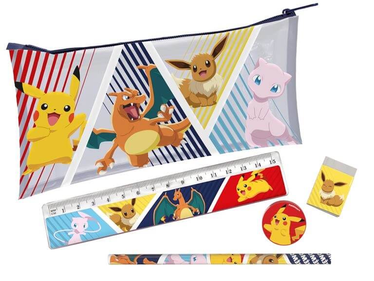 Transparent Pokémon pencil case with the most popular Pokémon motif