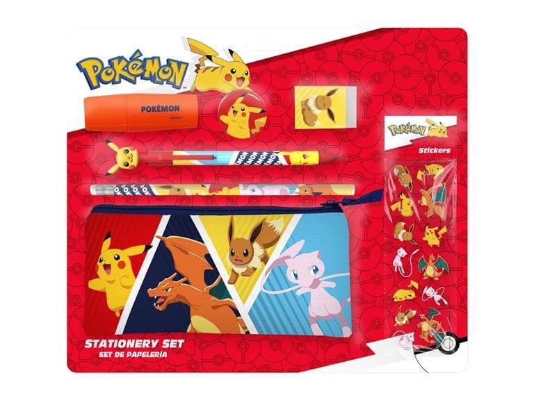 Pokémon school kit with pencil case and stickers