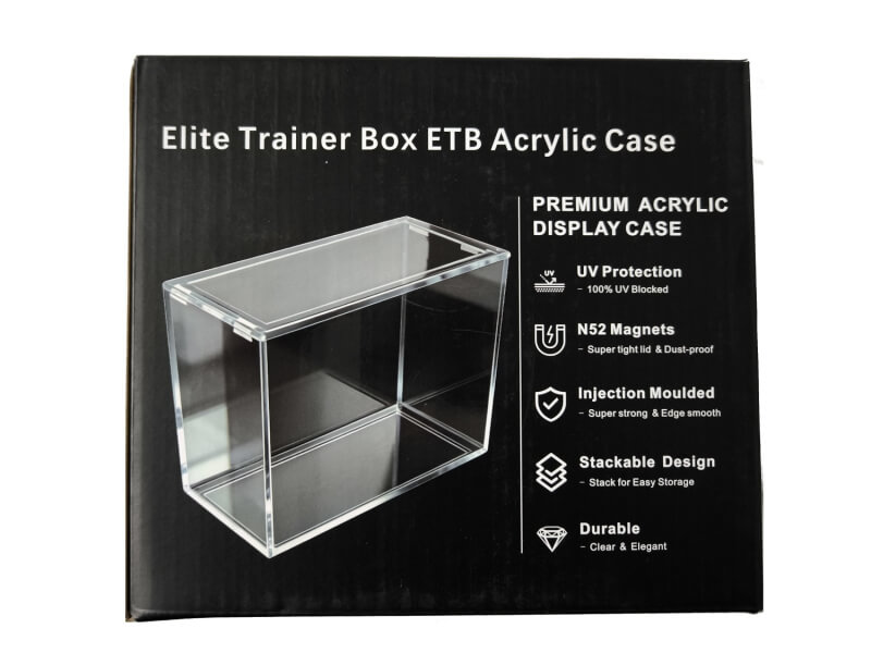 Acrylic box with magnetic closure for Pokémon ETB/MTG Bundle