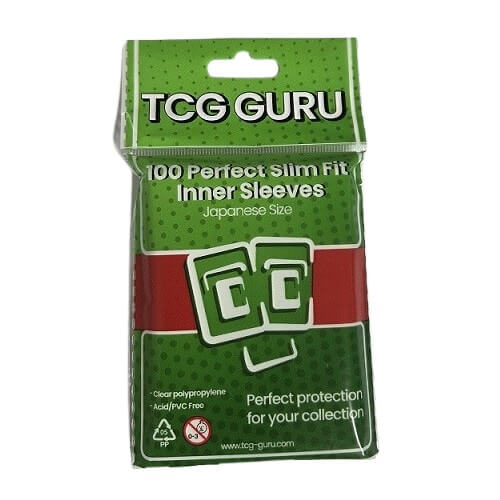 TCG Guru Perfect Slim Fit Inner Sleeves Japanese Size Clear - 100 pcs