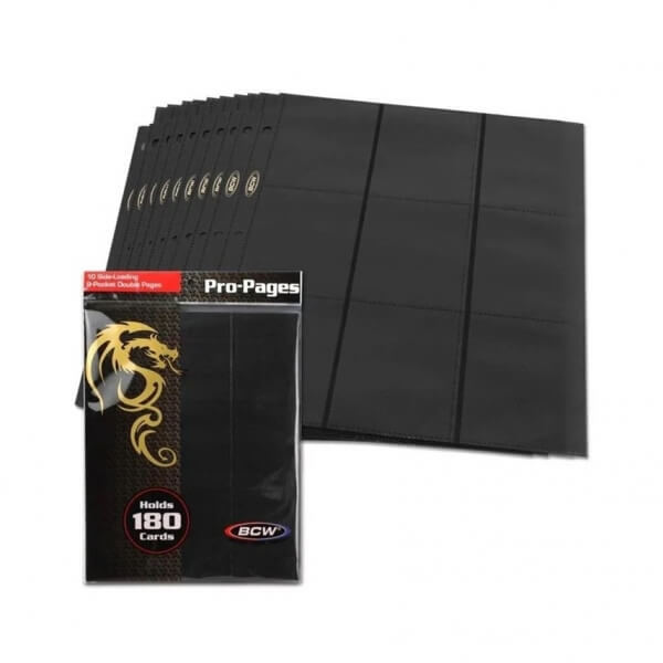 Album page BCW 9-Pocket - Side-loading Pro-Pages - Black (10 pcs)