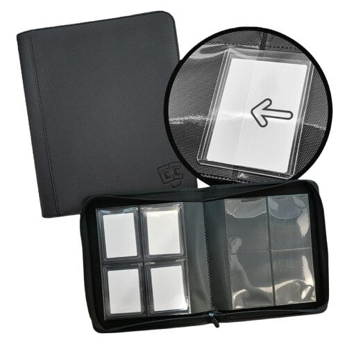 TCG Guru 4-Pocket Toploader Binder Zippered - Black
