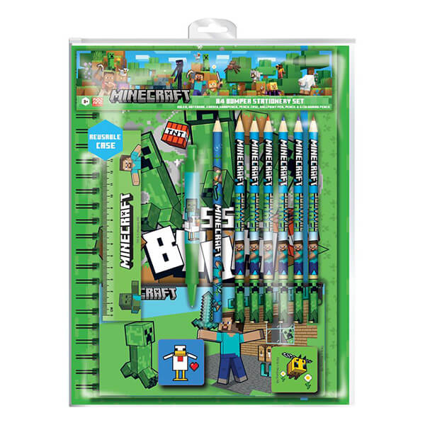 Minecraft A4 school supplies set - 12 pcs