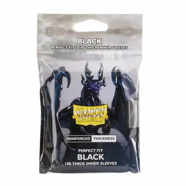 Dragon Shield Card Sleeves - Perfect Fit Thick Black Sleeves - 100 pcs