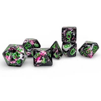 7-Die Set Brush Polyhedral Paintball/green