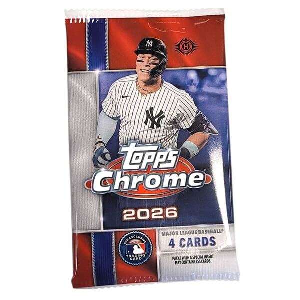 2026 Topps Chrome Baseball Hobby Pack - MLB Trading Cards