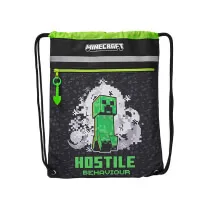 Minecraft gym bag or shoe bag with a pocket